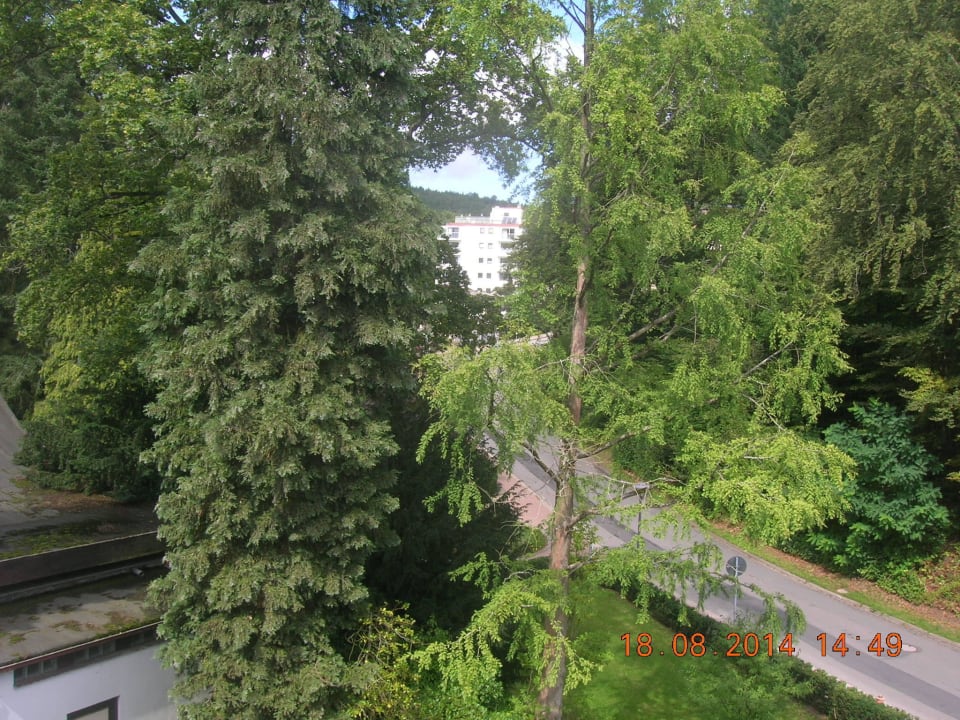 Blick vom Balkon zur Straße Göbel's Vital Hotel Bad Sachsa