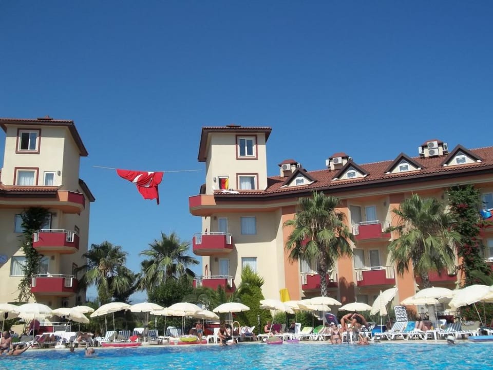 Pool mit den Nebengebäuden Hotel Orfeus Park