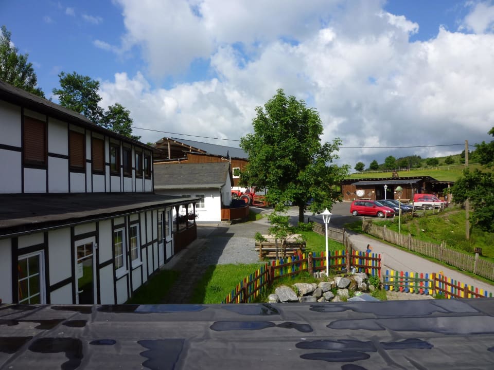 Vom Zimmer Richtung Streichelzoo / Pferdestall Familienhotel Ebbinghof