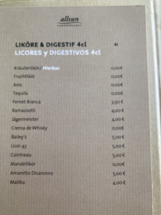 Gastro allsun App.-Hotel Barlovento