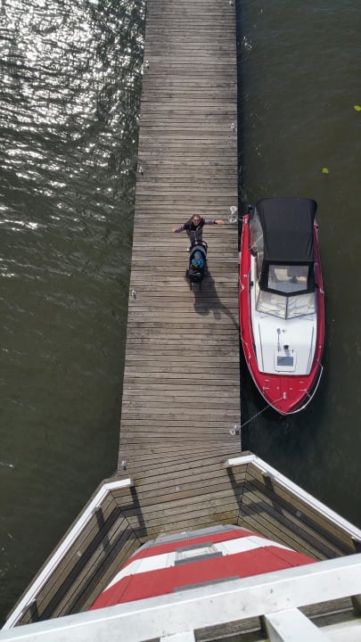 Blick vom Leuchtturm Hafendorf Rheinsberg Ferienhaus Merker S24