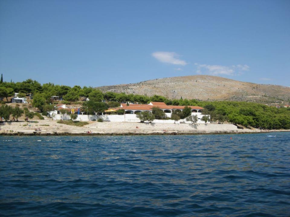 Restaurant vom Boot aus fotografiert Amadria Park Camping Trogir