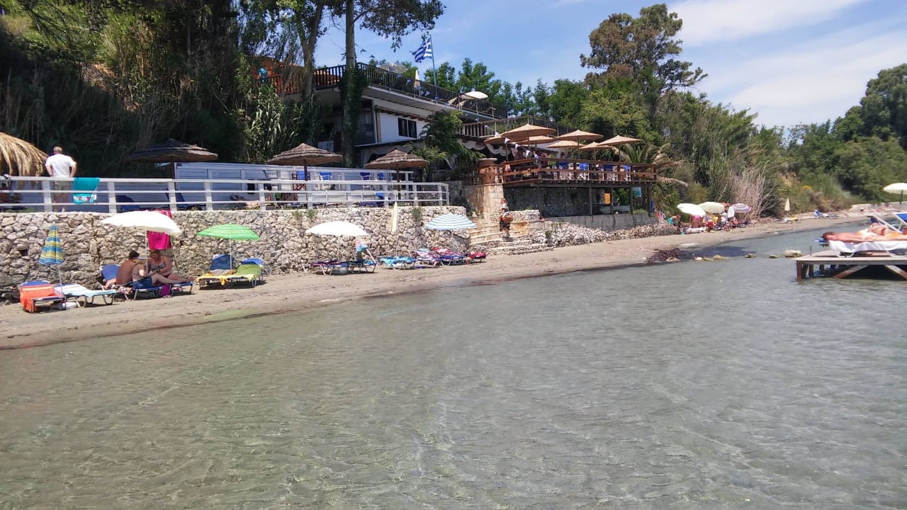 Taverna & bar of hotel...view from the sea Porto Koukla Beach