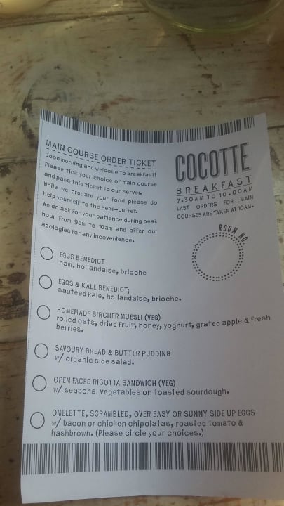 Frühstück á la carte Hotel Wanderlust