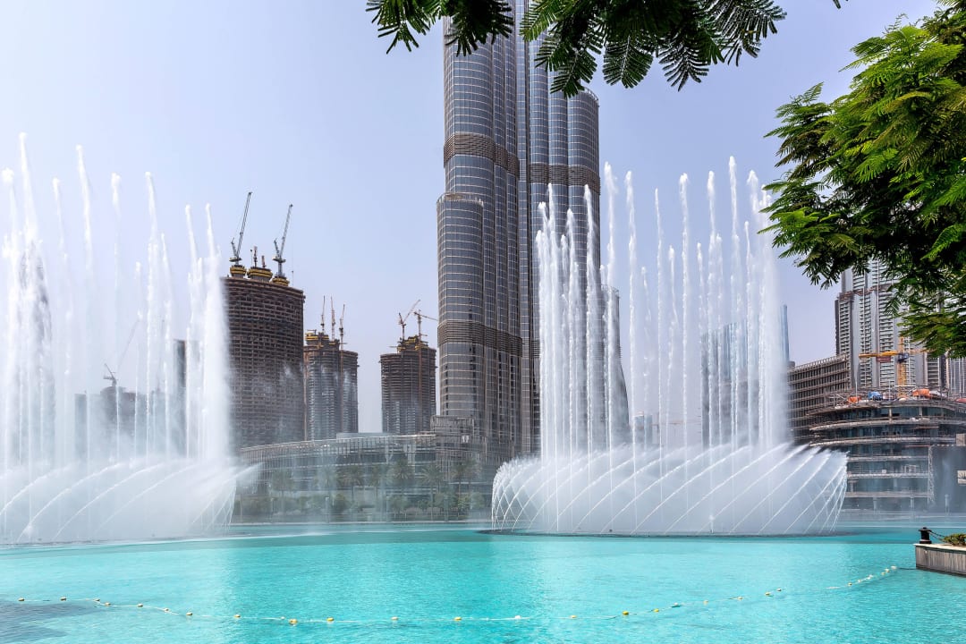 Ungetrübter Blick direkt auf die Fontänen Palace Downtown