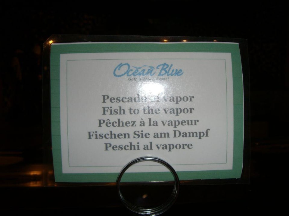 Lustige Übersetzung am Buffet Ocean Blue & Sand