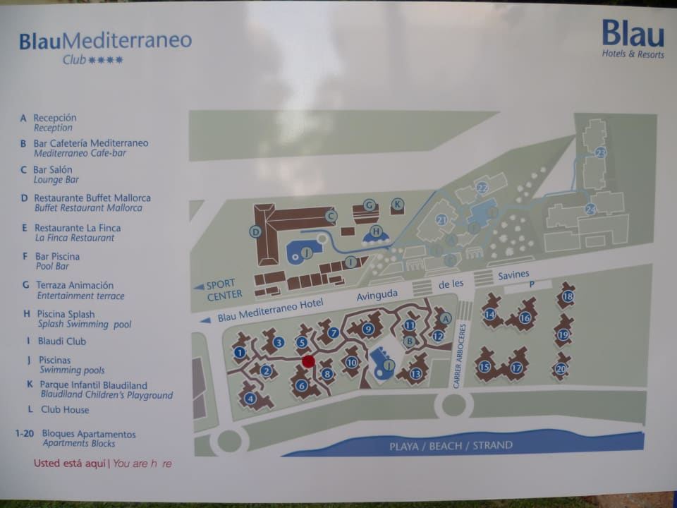 Übersichtsplan der Anlage Hipotels Mediterraneo Club