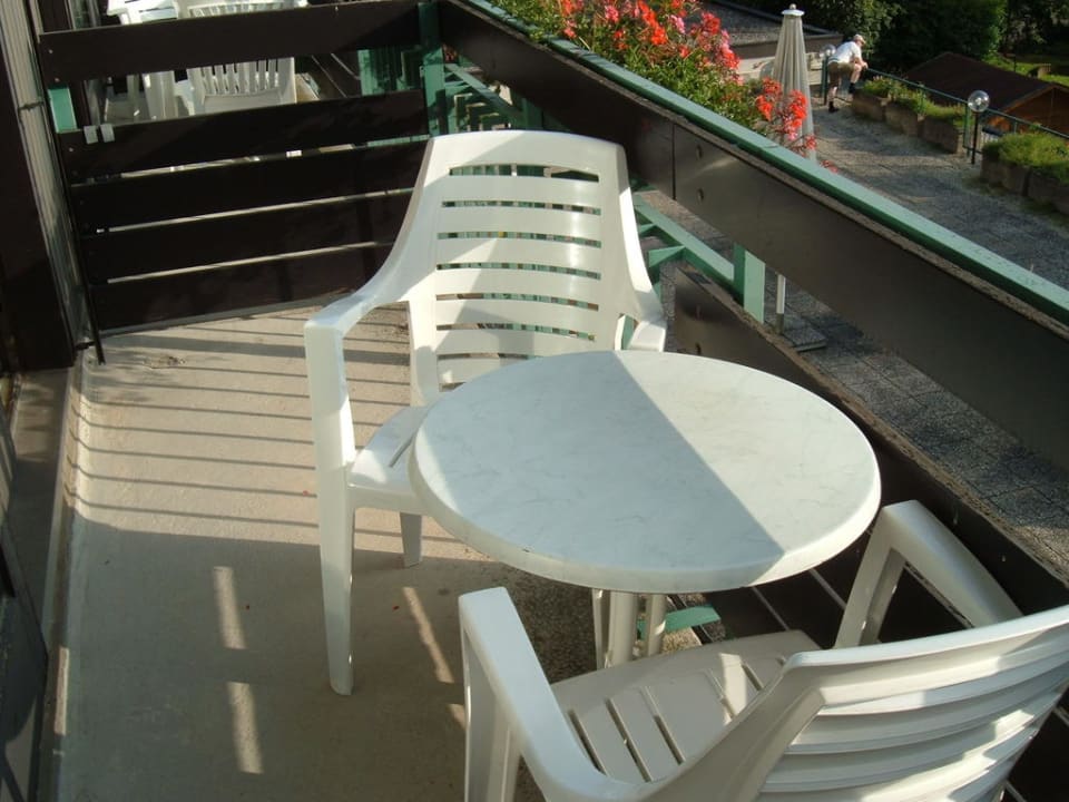 Balkon vor unserem Zimmer Arcadia Sonnenhof