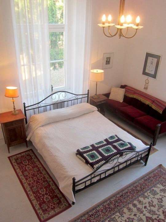 Niebieskie apartament; sypialnia Hotel Pałac w Nakle