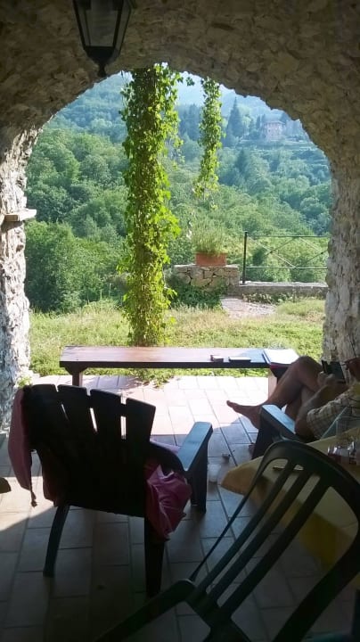 Blick von der unteren Terrasse Agriturismo Locanda del Papa