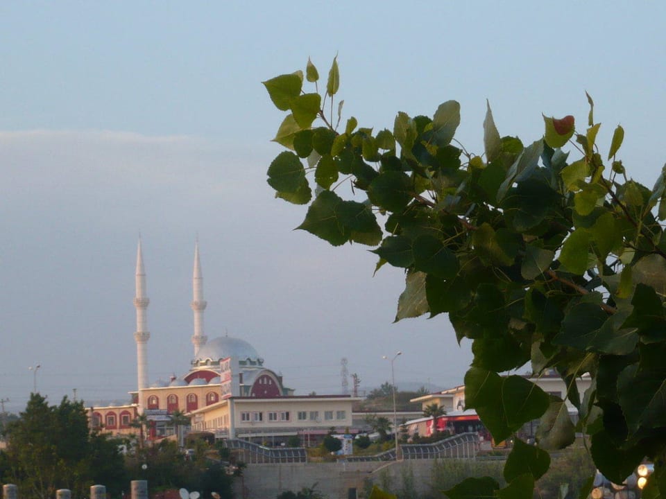 Blick zur Hauptstraße mit Basar Hotel Gardenia Beach