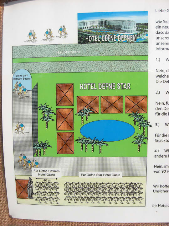 Die Einteilung am Strand zum neuen Defne Defnem Hotel Defne Star