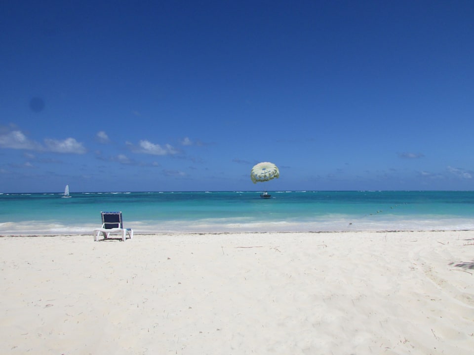 Von meiner Liege an unserem Strand Punta Cana Princess All Suites Resort & Spa
