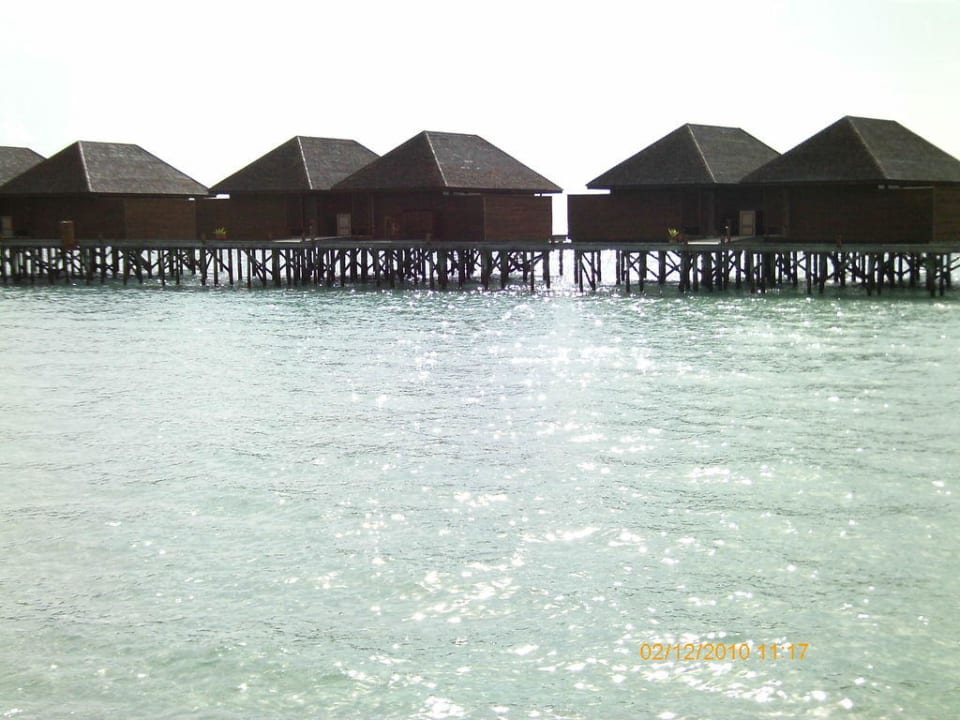 Blick auf die Wasservillen Veligandu Maldives Resort Island