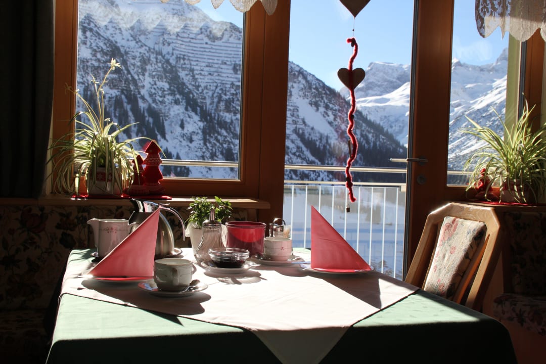 Frühstück bei Sonnenschein Pension Bergland