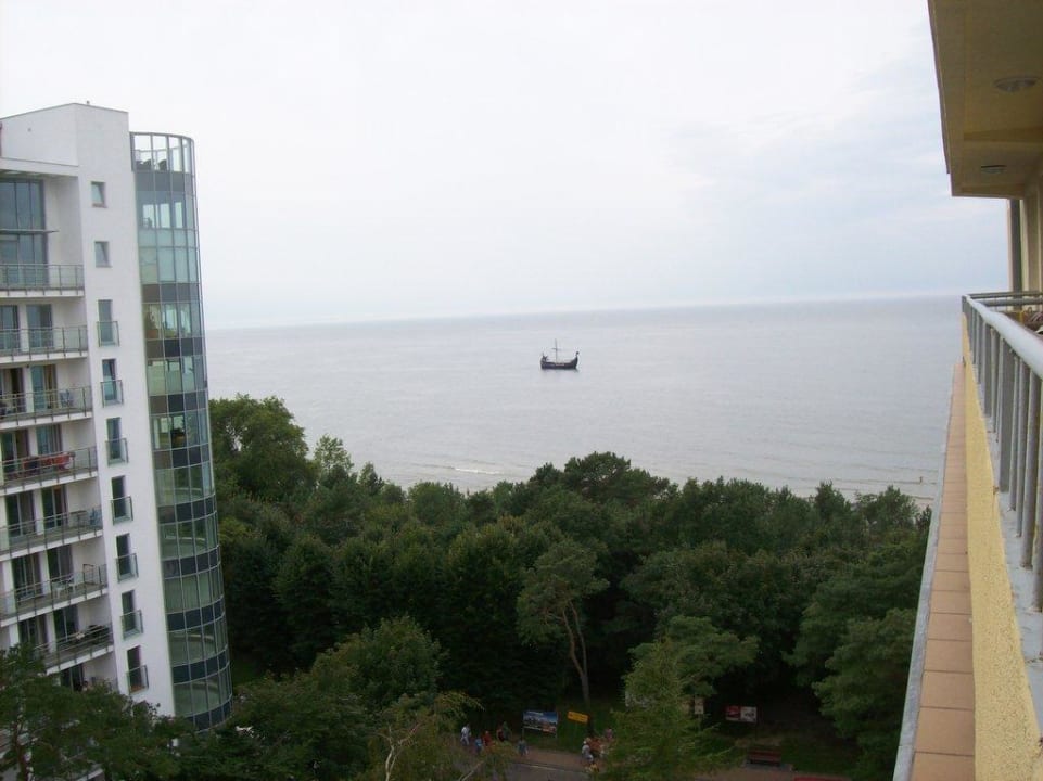 Blick zum Meer von der 7.Etage Vestina Wellness & Spa Hotel