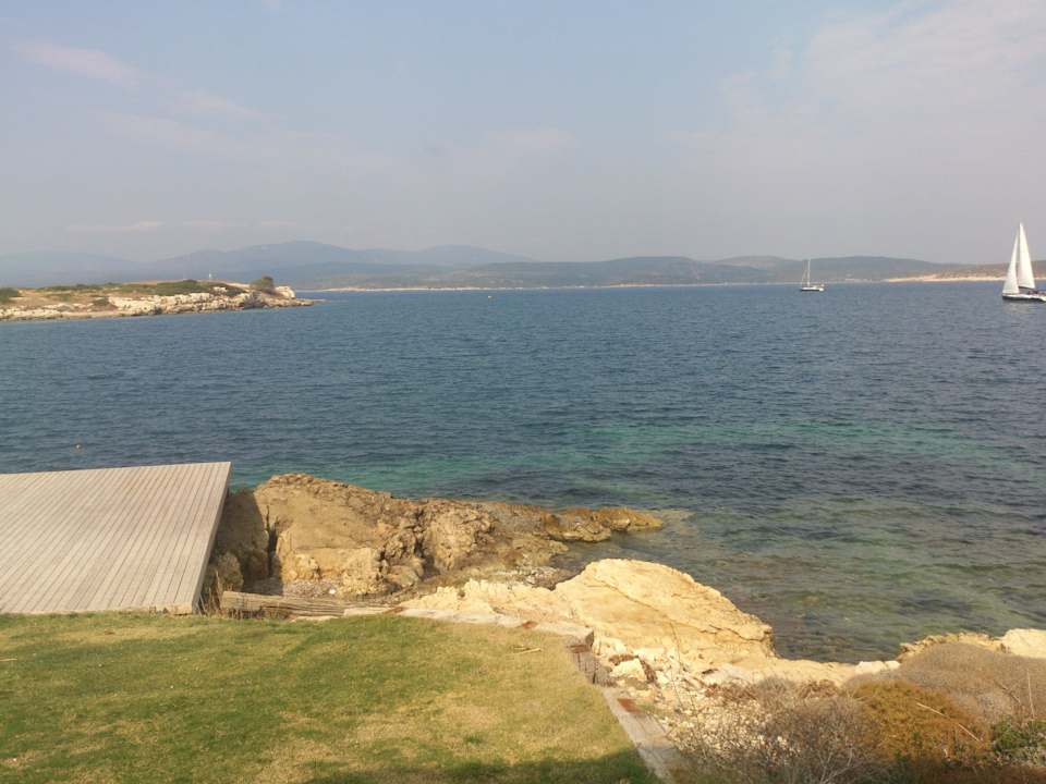 Der Blick von der Tauchschule aus aufs Meer Royal Teos Thermal Resort Clinic & SPA
