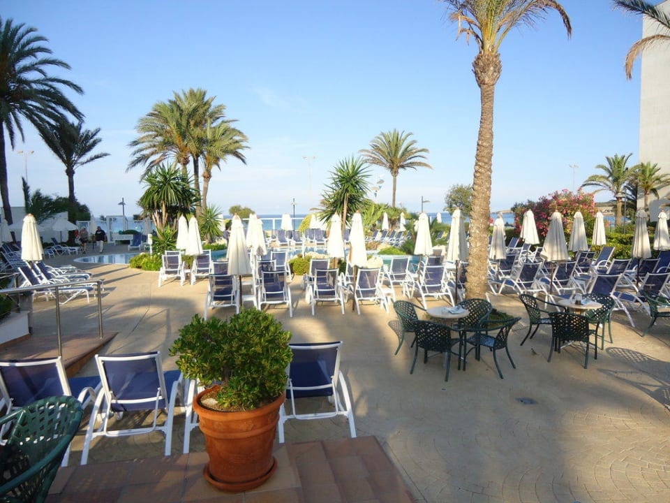 Pool im Hotel am Abend! Hipotels Hipocampo Playa
