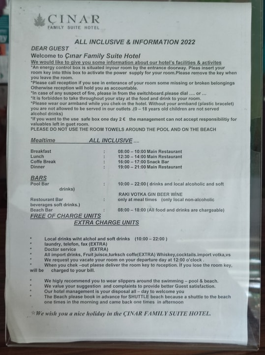 Sonstiges Cinar Family Suite Hotel