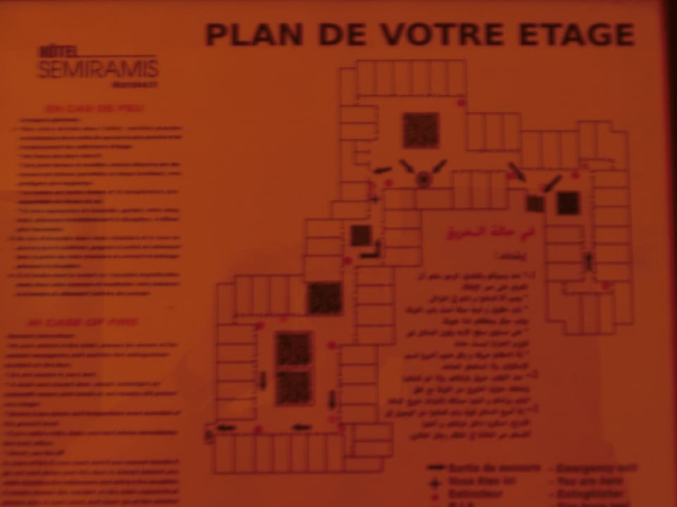 Nicht sehr informativer Fluchtplan Hôtel Marrakech Le Semiramis