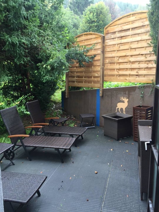 Sauna Außenterrasse Relais Chateaux Jagdhof Glashütte