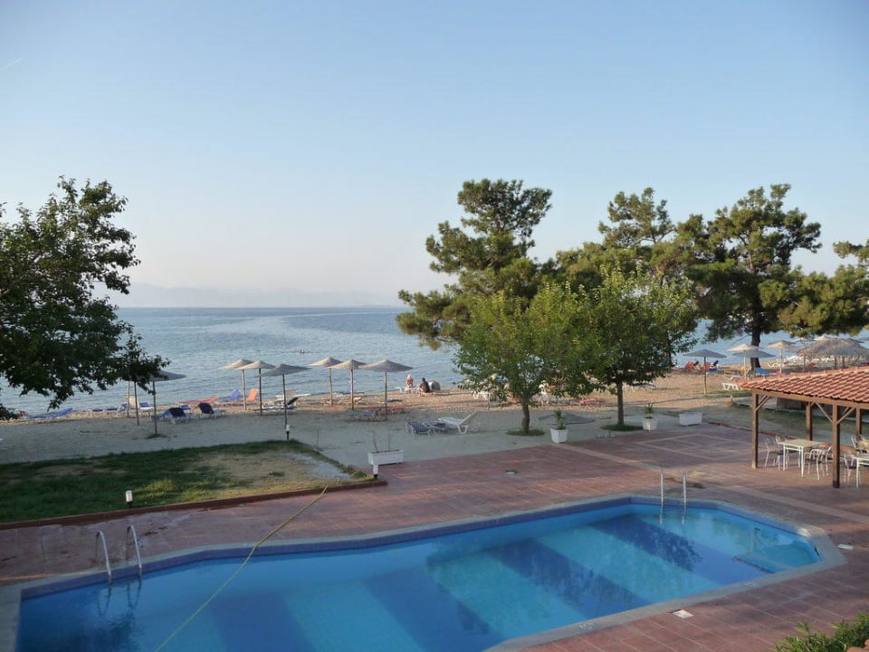 Ausblick unseres Zimmers Hotel Rachoni Beach