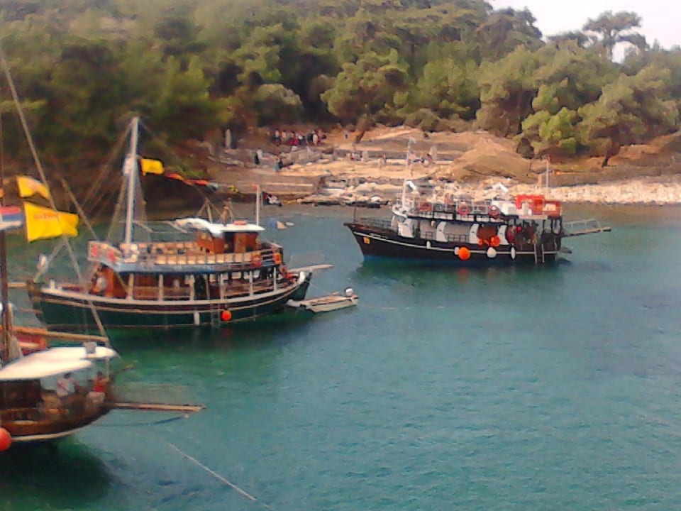 Schiffe mit Touristen von der Insel zu der archäol Gorgona Rooms