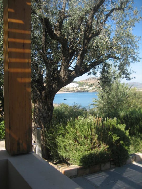 Ausblick aus der Strandbar Lindos Mare, Seaside Hotel