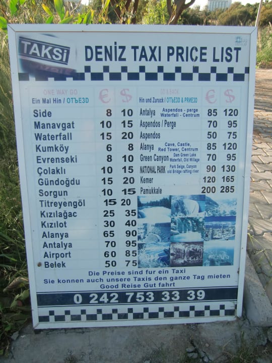Taxi-Preise Hotel Grand Side
