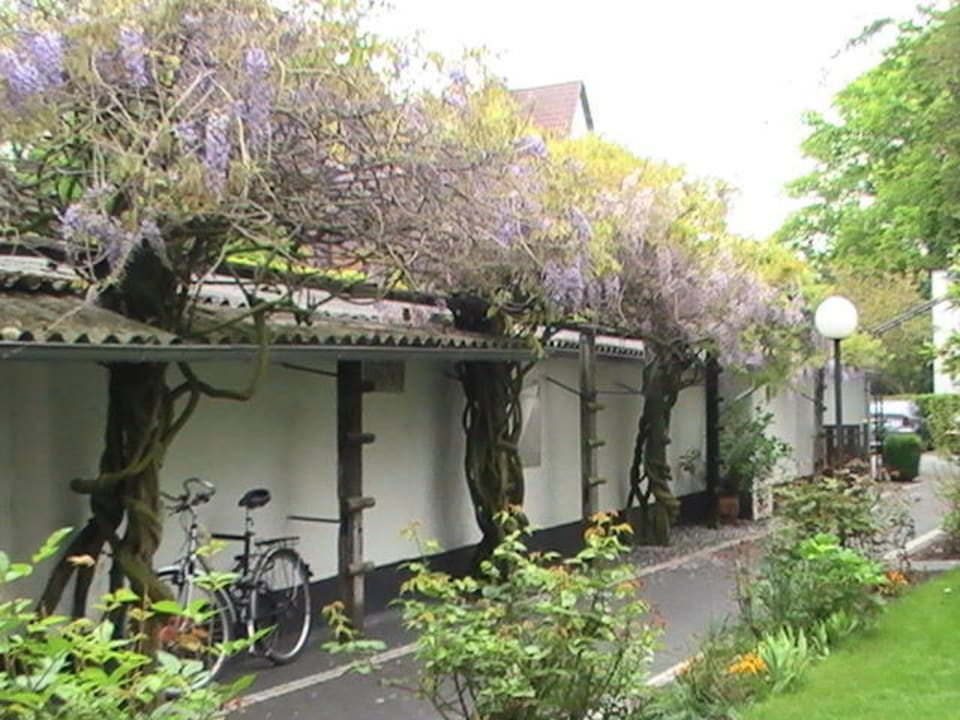 Weg vom Parkplatz zum Hoteleingang Hotel Zur Post