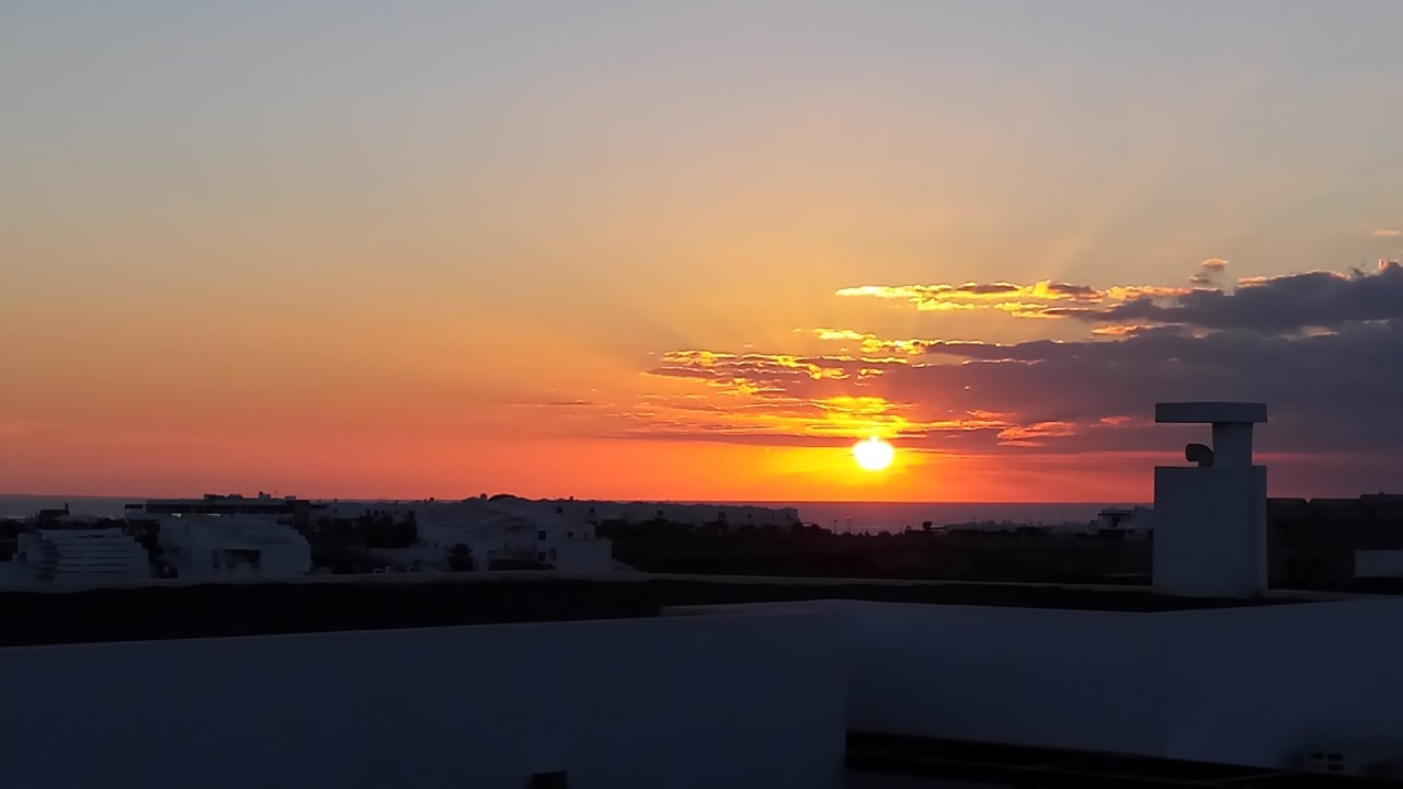 Sonnenuntergang von der Bungalowterrasse gesehen Dreamplace Bocayna Village