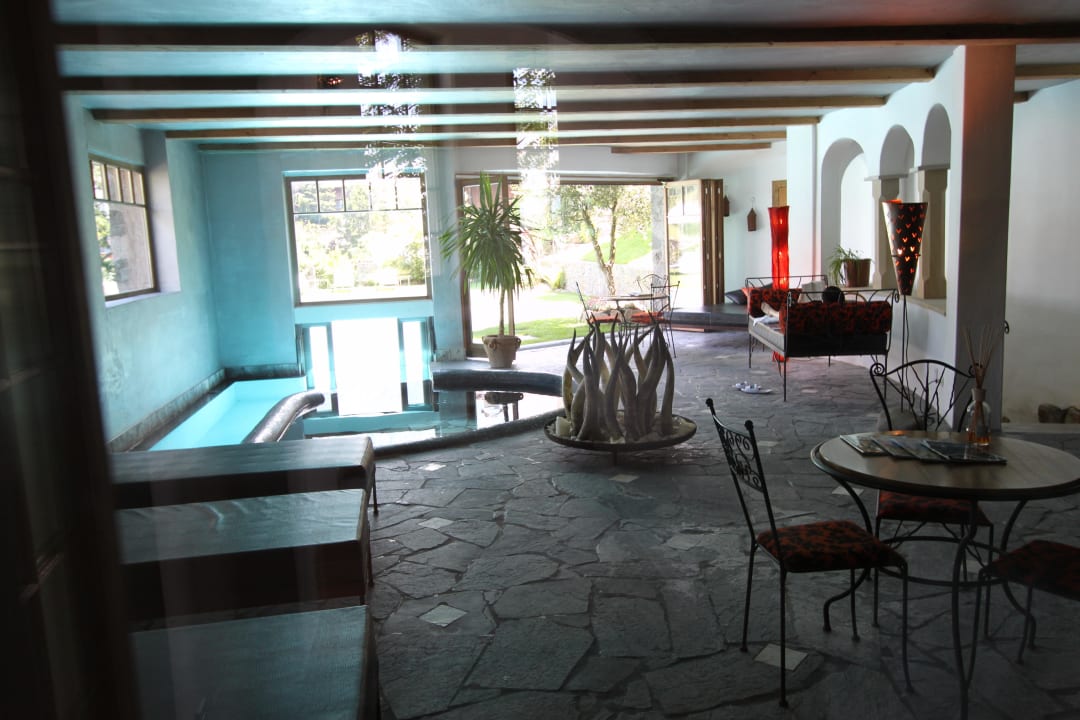 Blick zum Pool Romantik Hotel Turm