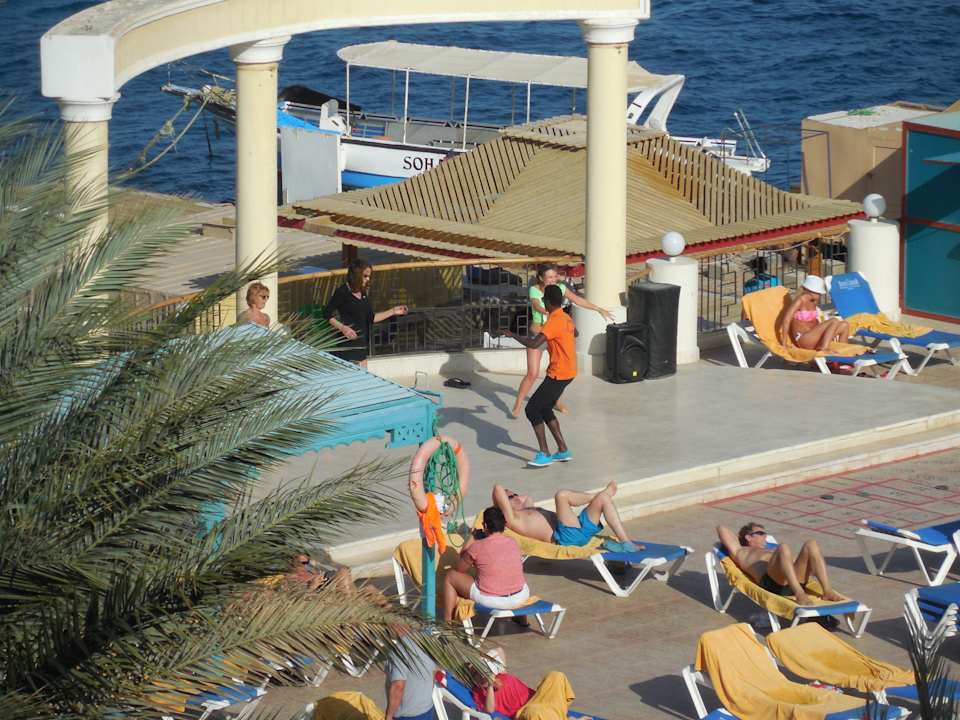 Вид из номера сцена возле бассейна SUNRISE Holidays Resort (Adults Only)