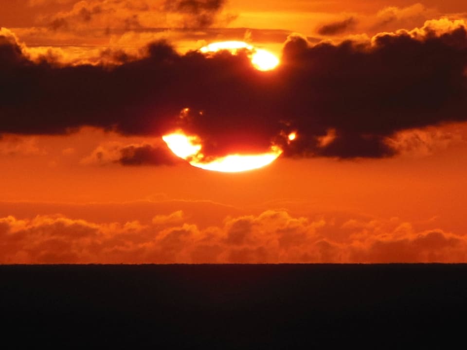 Sonnenuntergang vom Hotelzimmer Pelekas Monastery (Im Umbau/Renovierung)