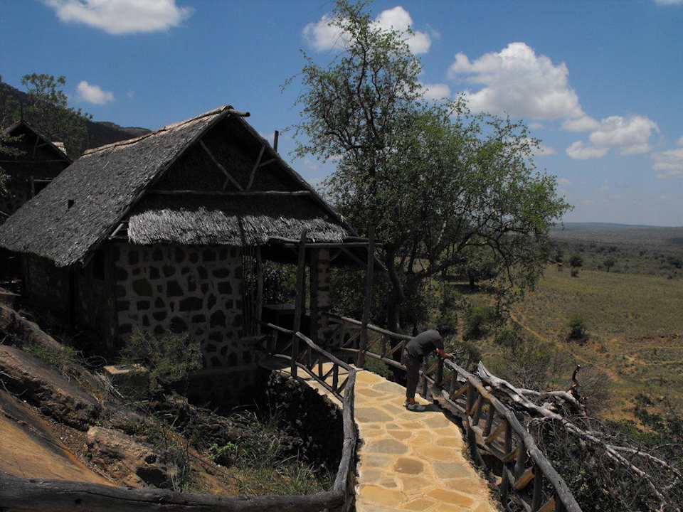 Unser Bungalow mit Terrasse  Rhino Valley Lodge