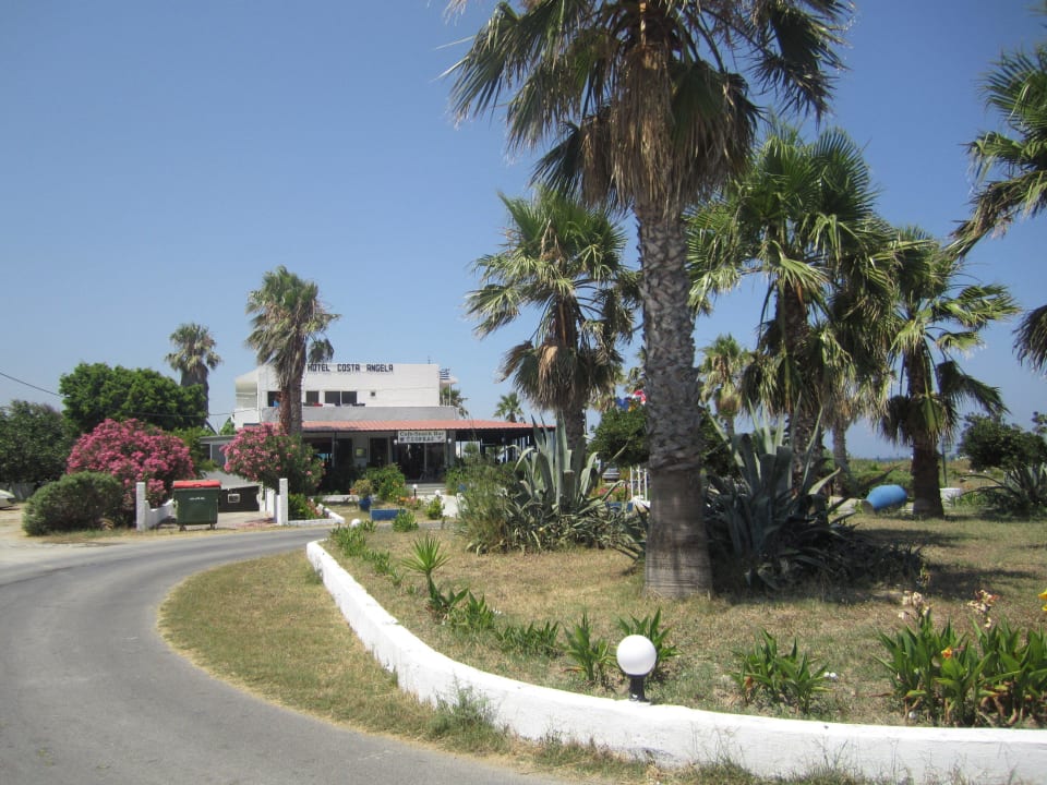 Eingang zum Hotel und Zorbas Restaurant  Costa Angela Seaside Resort