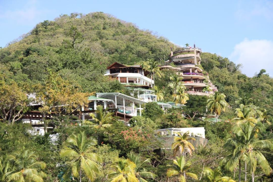 Linker Teil Anse Chastanet- rechts oben Jade Mountain Hotel Anse Chastanet