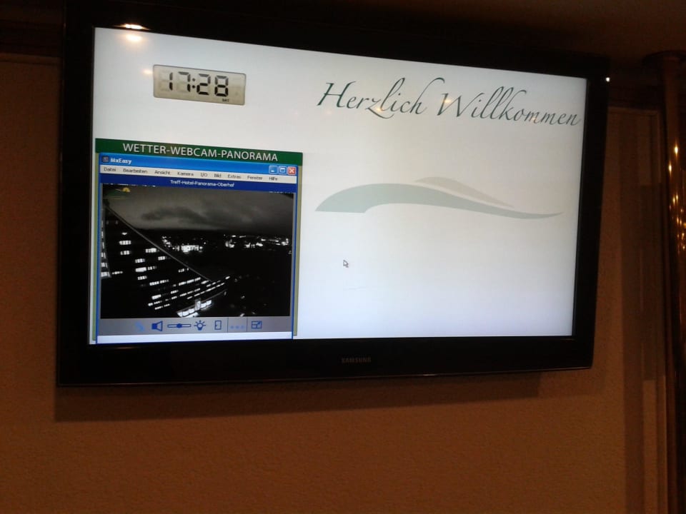 Begrüßungsbildschirm mit Web Cam AHORN Panorama Hotel Oberhof