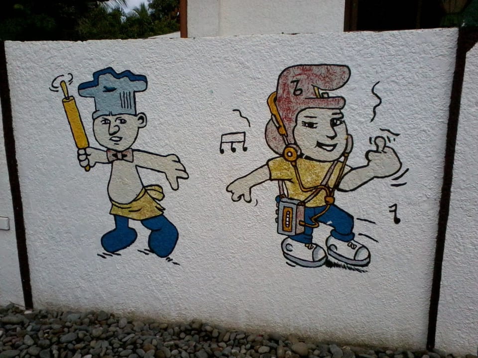 Leuke muur  Smurf Cottages