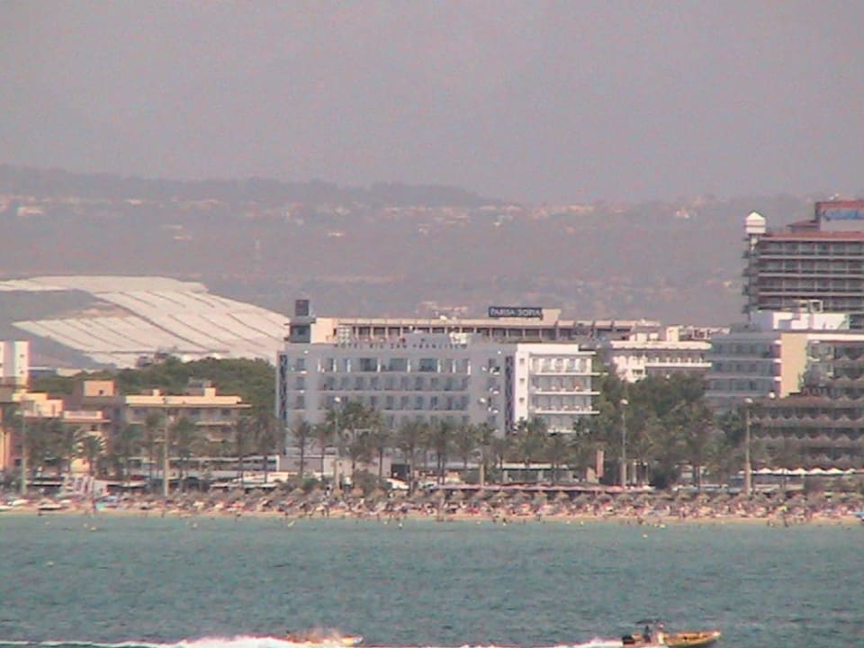 Vom südlichen Ende der Bucht aufgenommen Hotel Riu San Francisco - Adults only