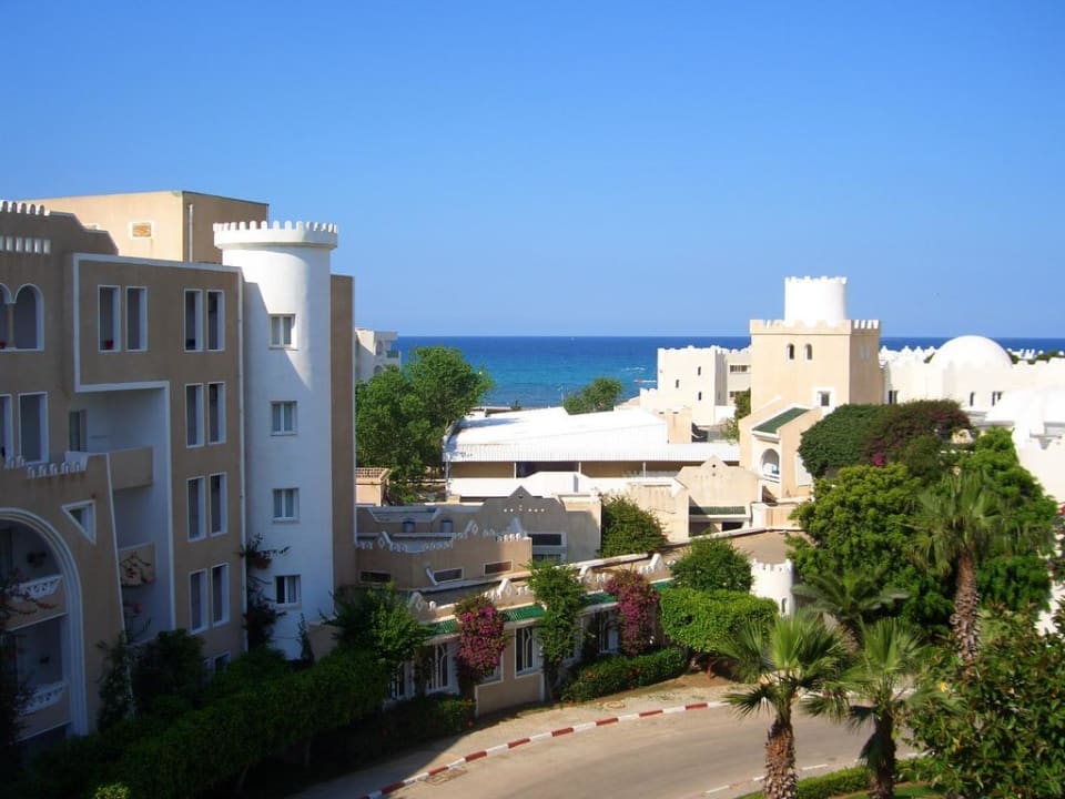 Herrlicher Ausblick vom Balkon d.Familien-Zimmers Mahdia Beach & Aquapark