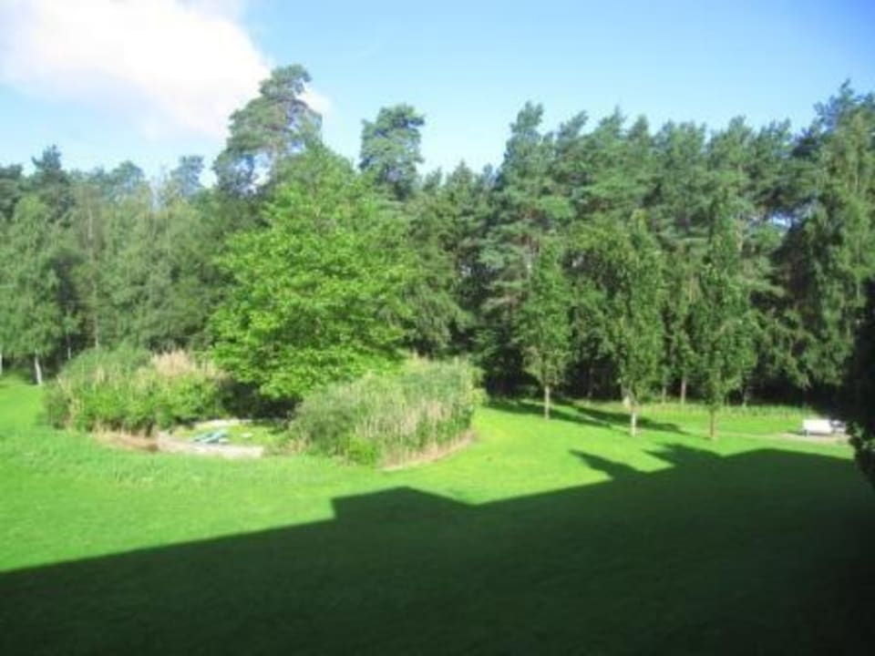 Blick in den gepflegten Teil des Parkgartens Hotel Bernstein Prerow