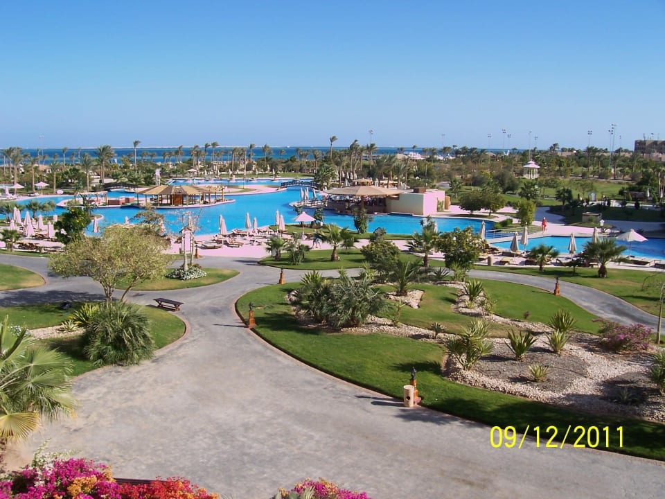 Blick vom Zimmer in den Garten Steigenberger ALDAU Beach Hotel