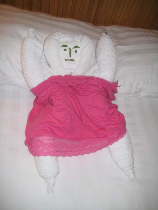 Dekoration auf dem Bett Sharm Resort