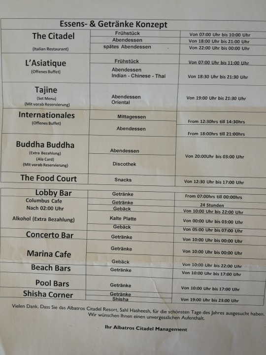 Gastro Pickalbatros Citadel Resort