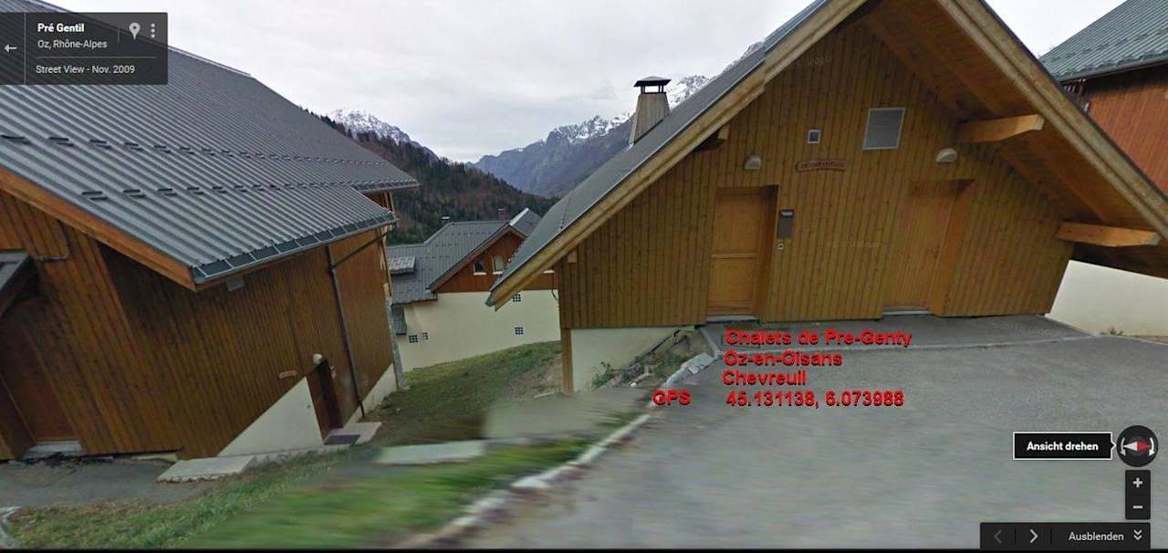 Das ist die bergseitige Ansicht der Wohnung Les Chalets de Pre Gentil