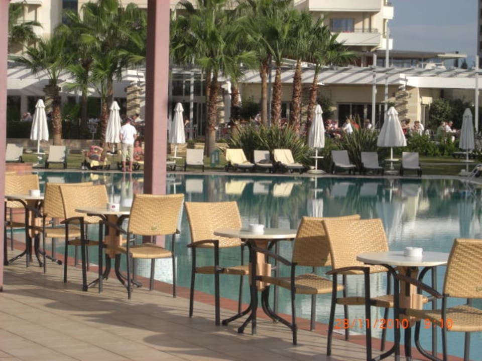 Teil der Poolanlage, im Vordergrund Teile der Poolbar Lara Barut Collection