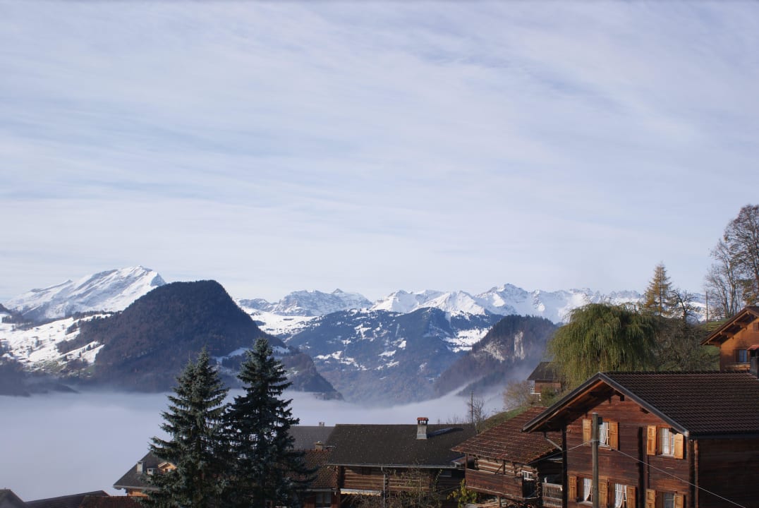 Ausblick Richtung Rheintal Gasthaus Alpina Fanas