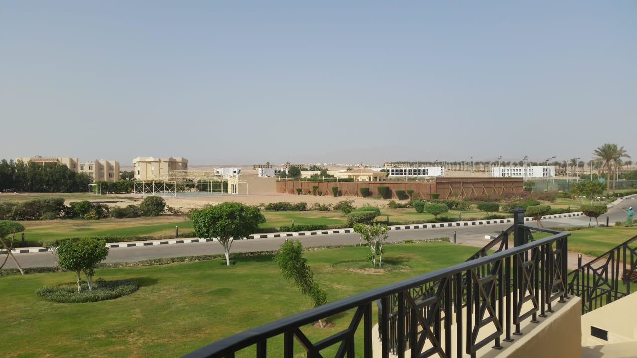 Ausblick aus unseren Zimmer vorn Cleopatra Luxury Resort Makadi Bay