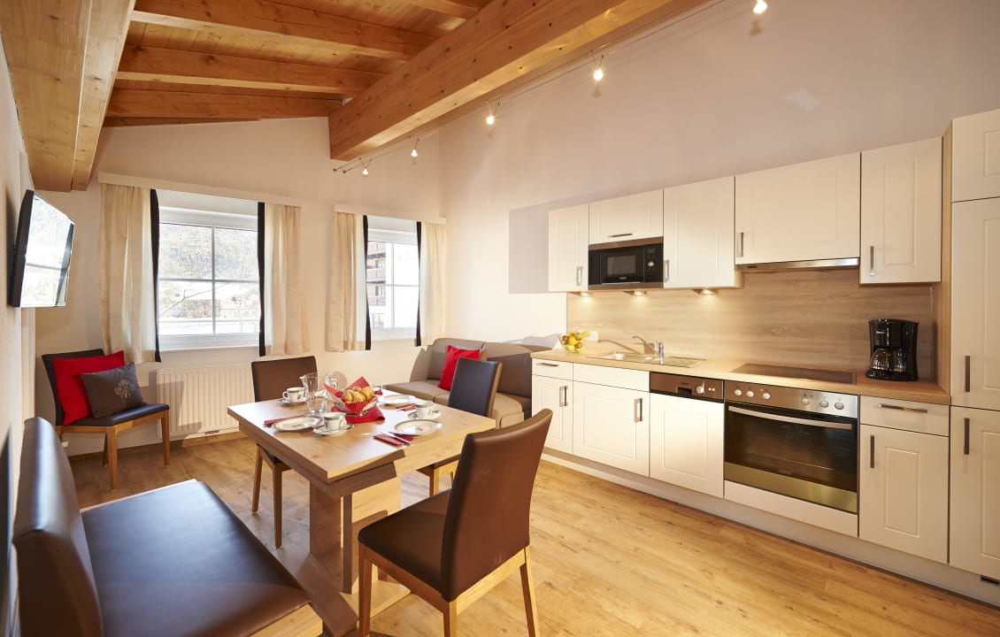 Küche und Wohnraum Typ A Apartments Weitgasser